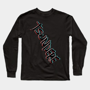 Tsundere II in black, white, red and cyan Long Sleeve T-Shirt